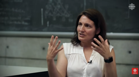 Chantal Trudel speaking in documentary film