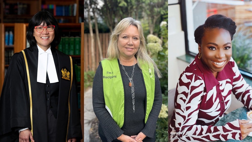 three women shown in collage image