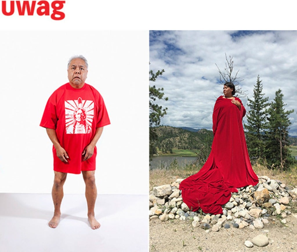 two images of Indigenous artists in performance