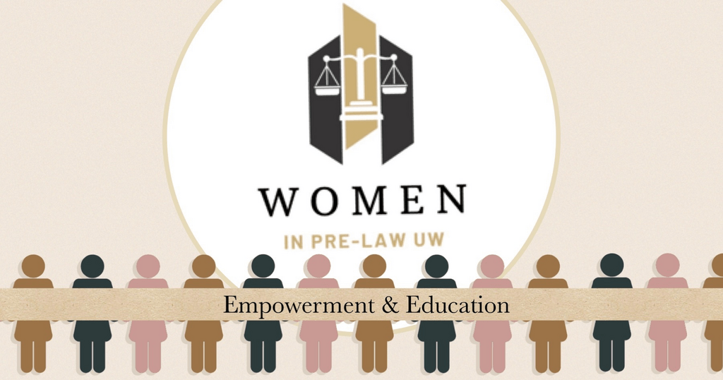 women standing together reads:  Women in Pre-Law Empowerment and Education