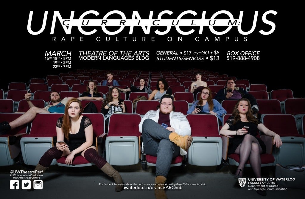 poster for event showing students sitting in lecture theatre