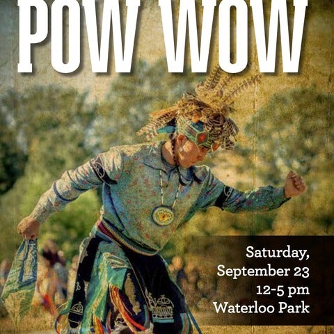 Indigenous dancer on Pow Wow poster detail