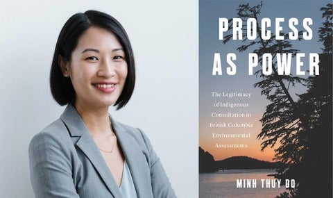 Dr. Minh Do alongside her book cover