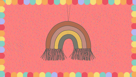 Rainbow yarn craft with confetti