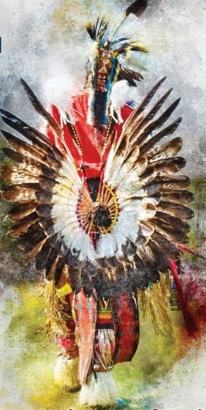 painting of pow wow dancer
