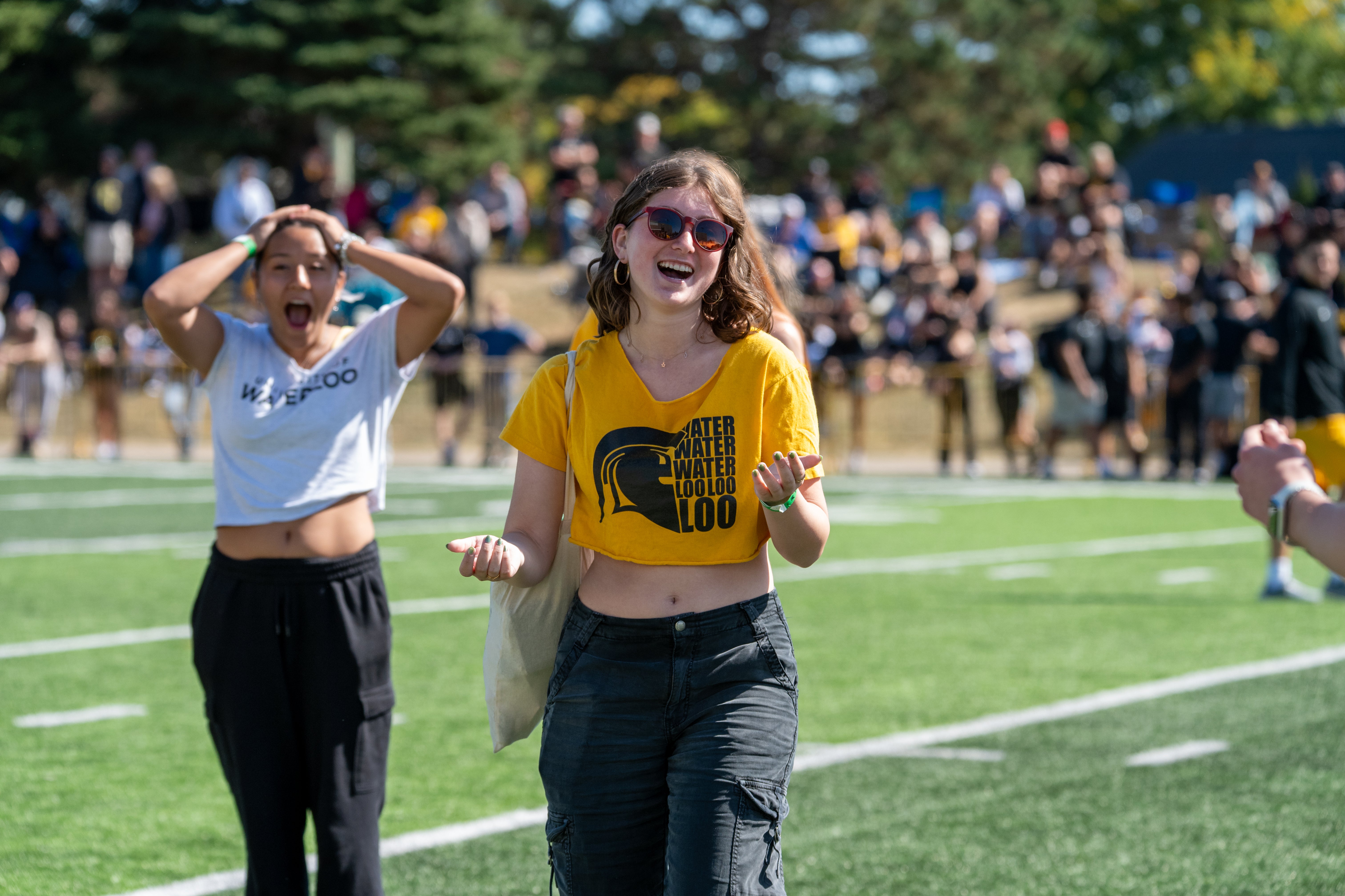 arts student winning a half time competition