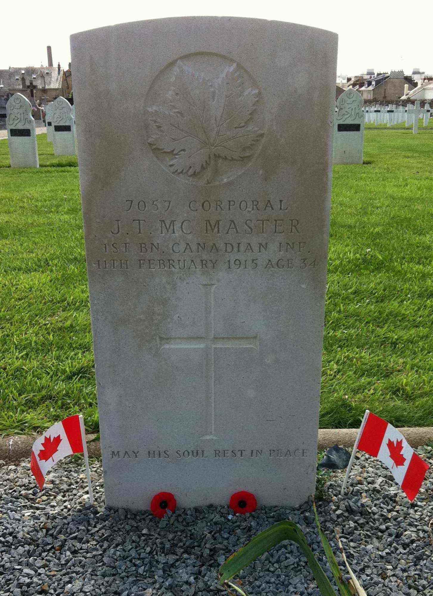 Corp. John T McMaster gravestone