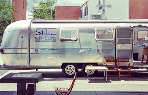 The SAIL trailer parked in the Arts Quard