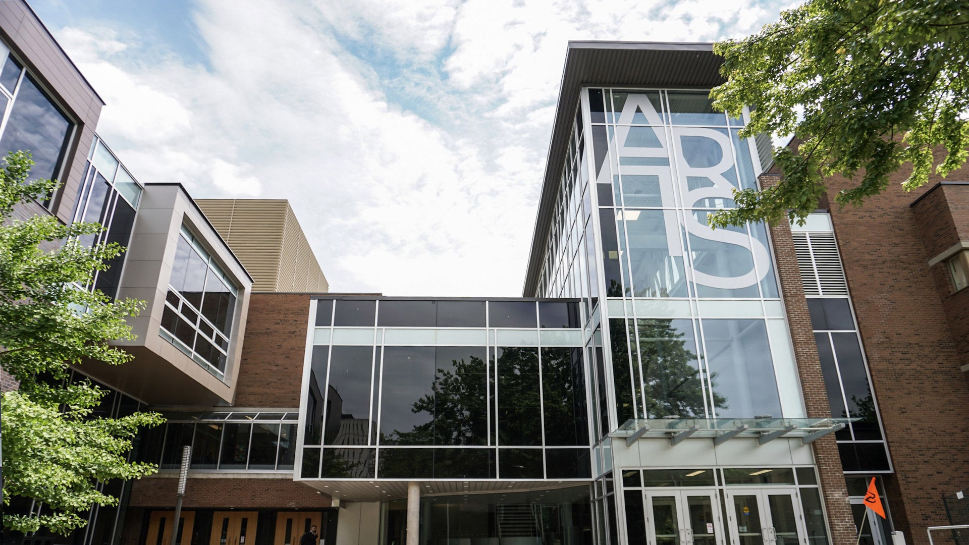 Hagey Hall exterior showing the Arts sign