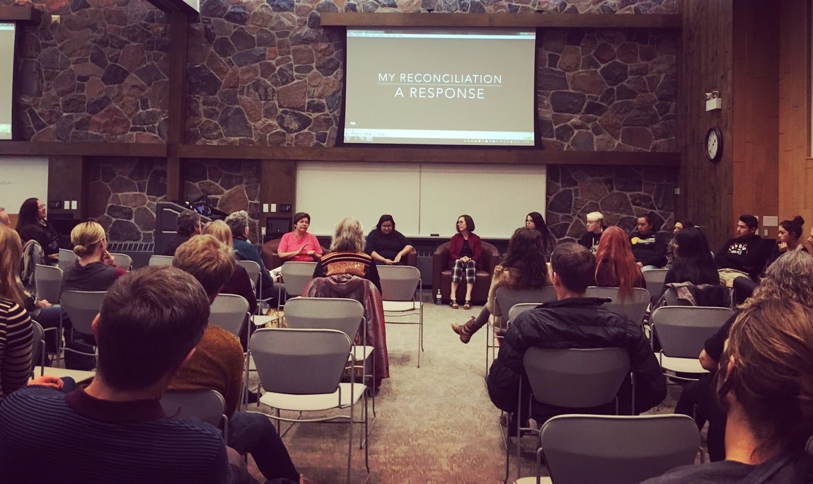 A panel event with a large audience
