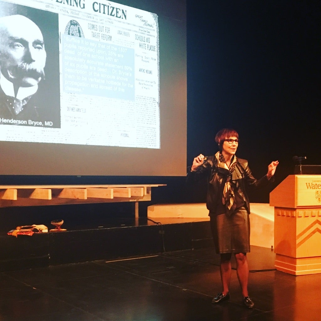 Cindy Blackstock speaking at an event