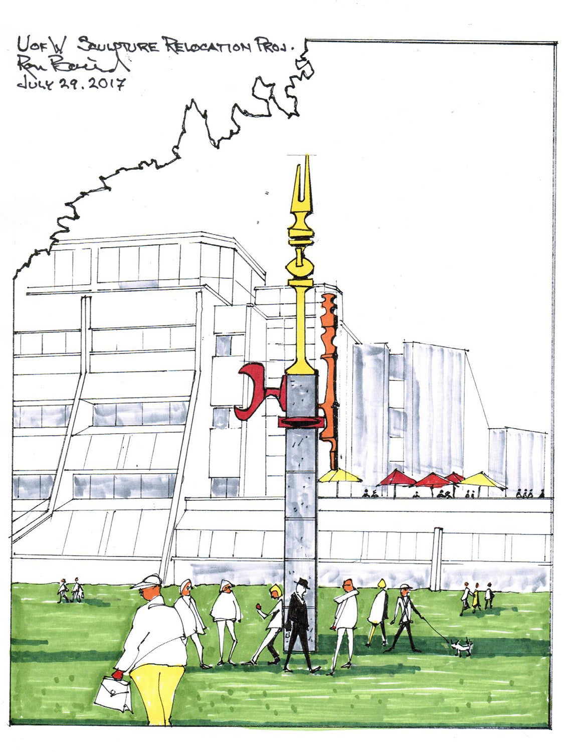 Artists rendering of the sculpture and base.