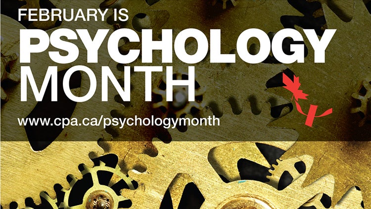 Psychology month logo with interlocking wheels