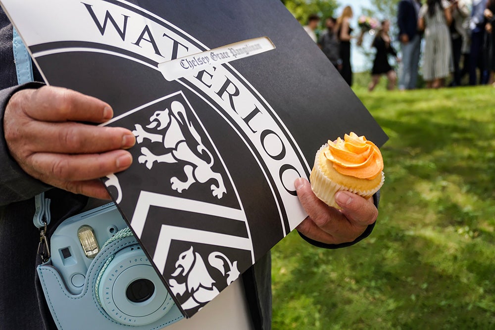 Diploma and orange cupcake
