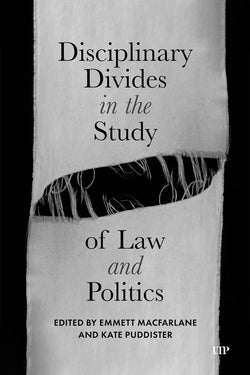 Disciplinary Divide book cover featuring a torm strip of fabric representing the growing gap