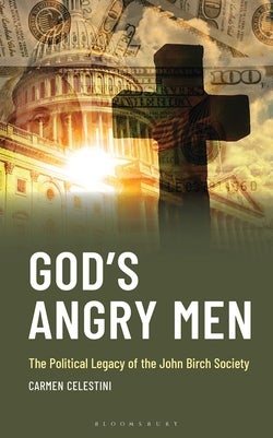 Book cover featuring a large, ornately carved cross overlaid the dome of the U.S. Capitol bilding and some American dollar bills