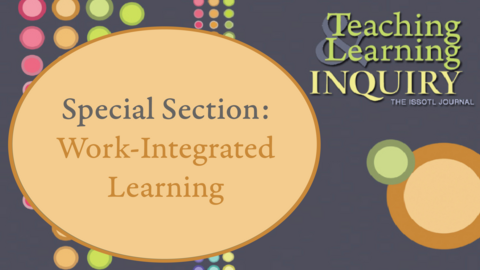 Teaching Learning Inquiry Special Section work-integrated learning