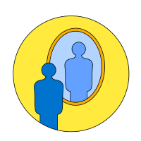 Person standing infront of a mirror