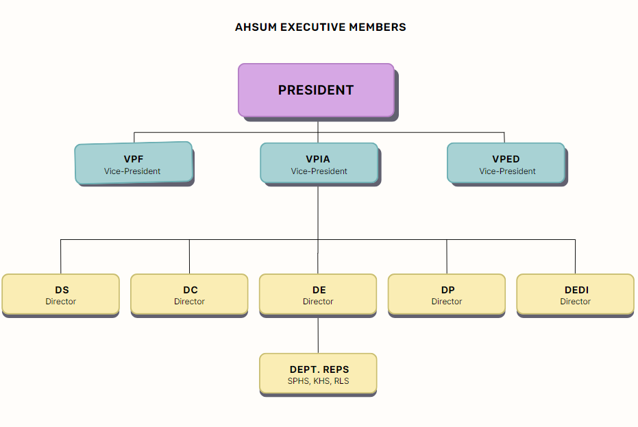 Hierarchical Organization Chart of AHSUM Executive Members