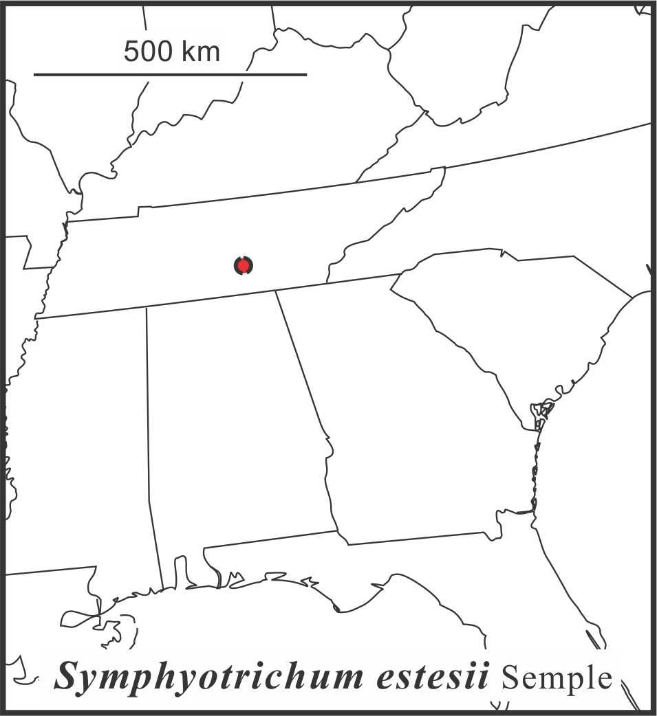 Symphyotrichum estesii range draft Semple