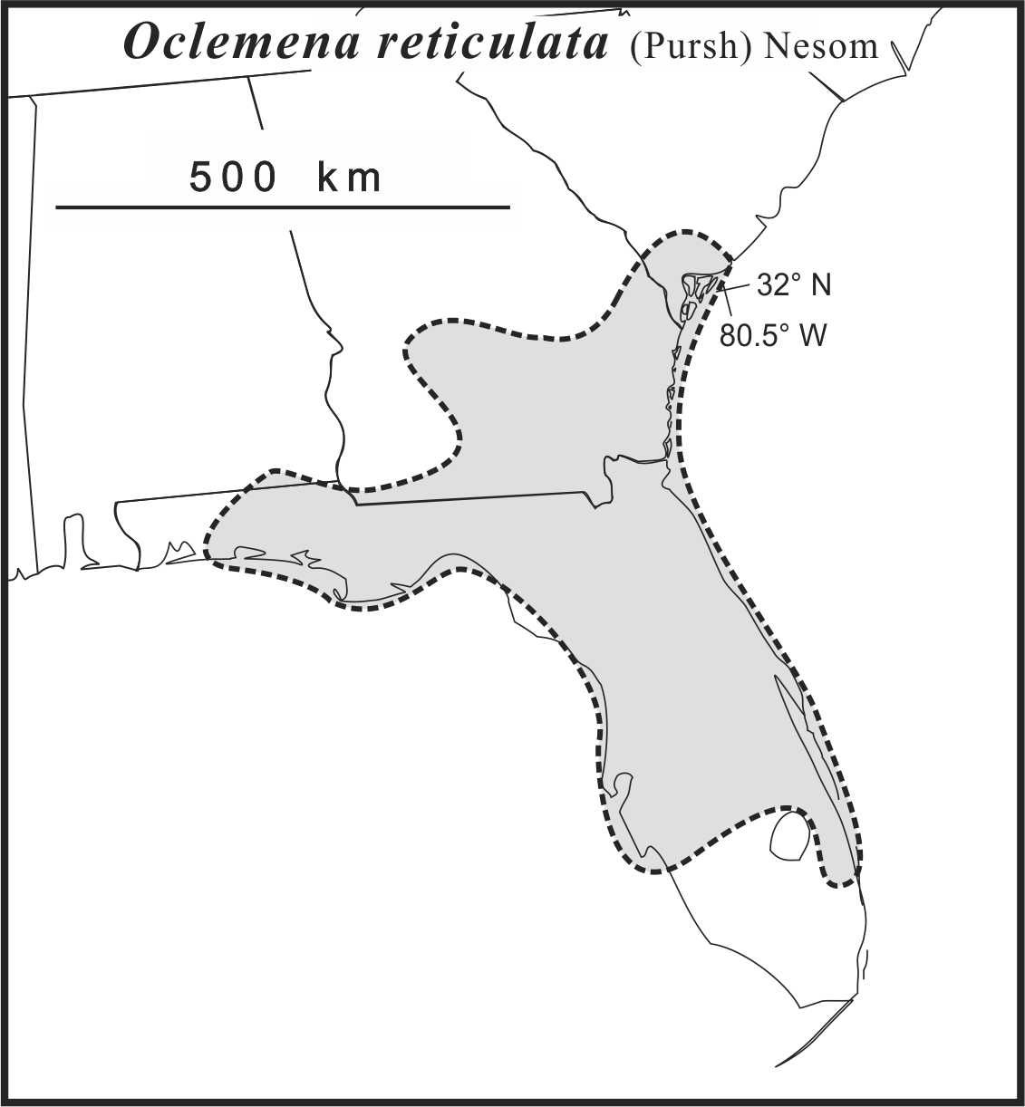 Oclemena reticulata range