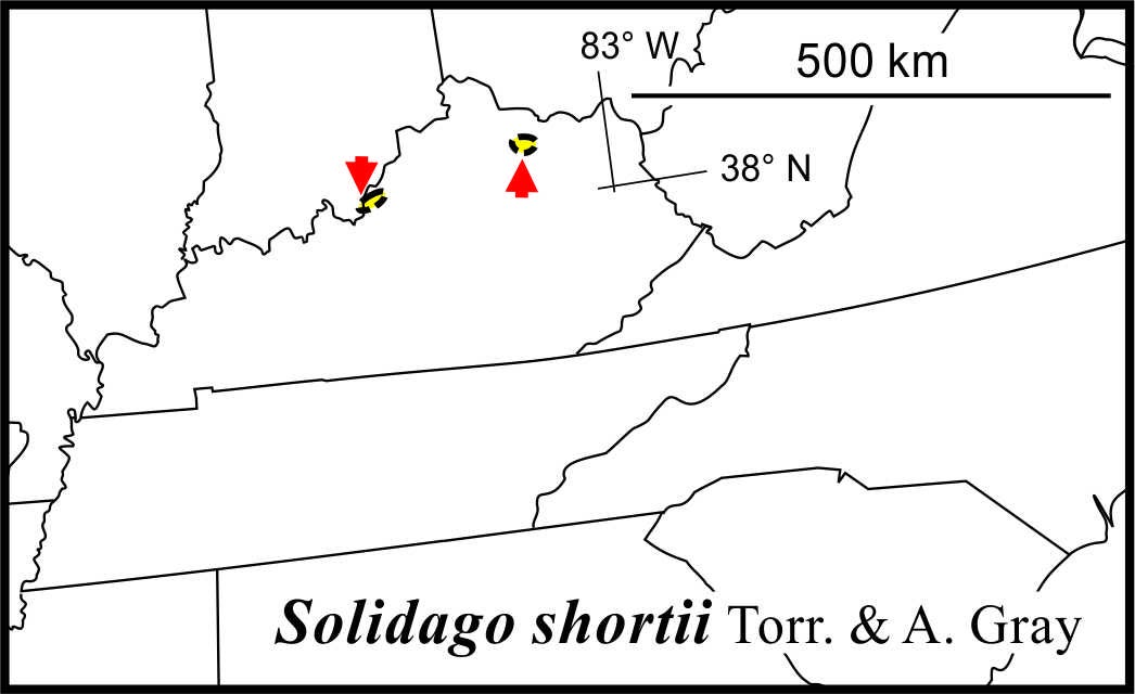 Solidago shortii range JCS