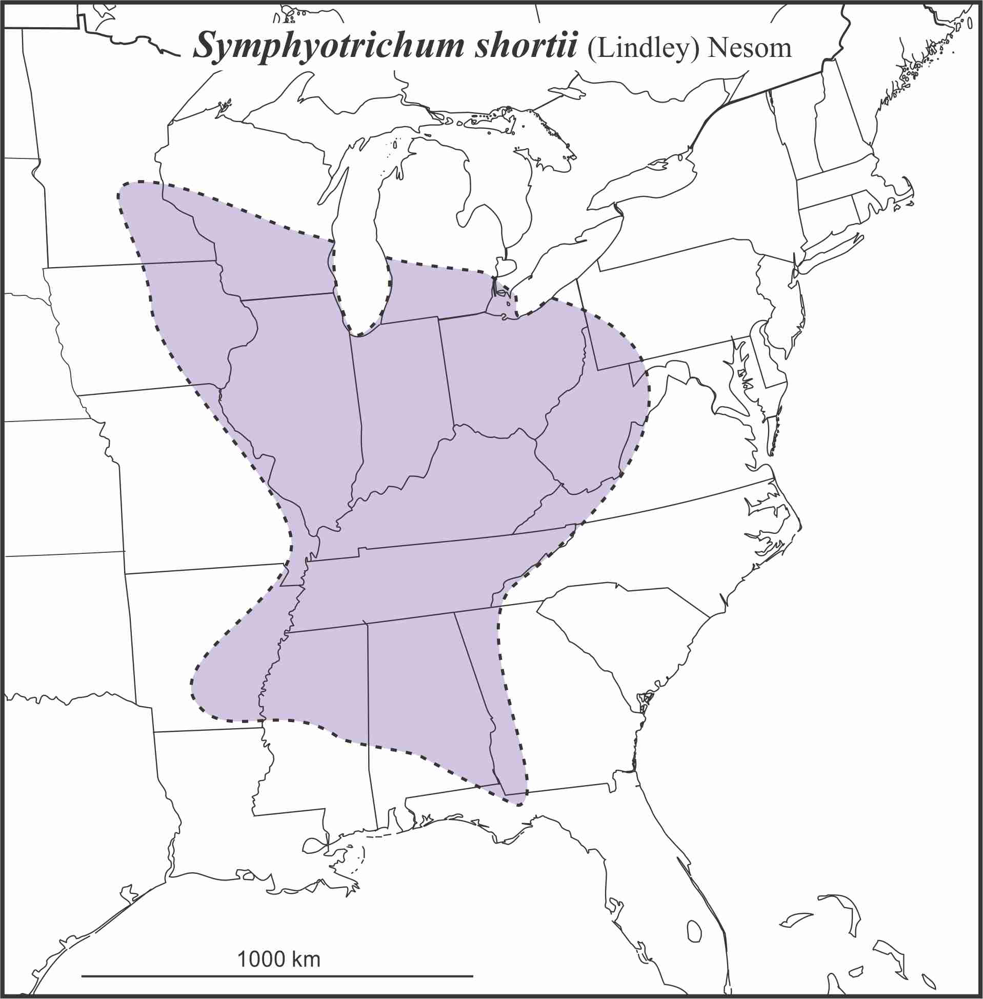 Symphyotrichum shortii range draft JCS
