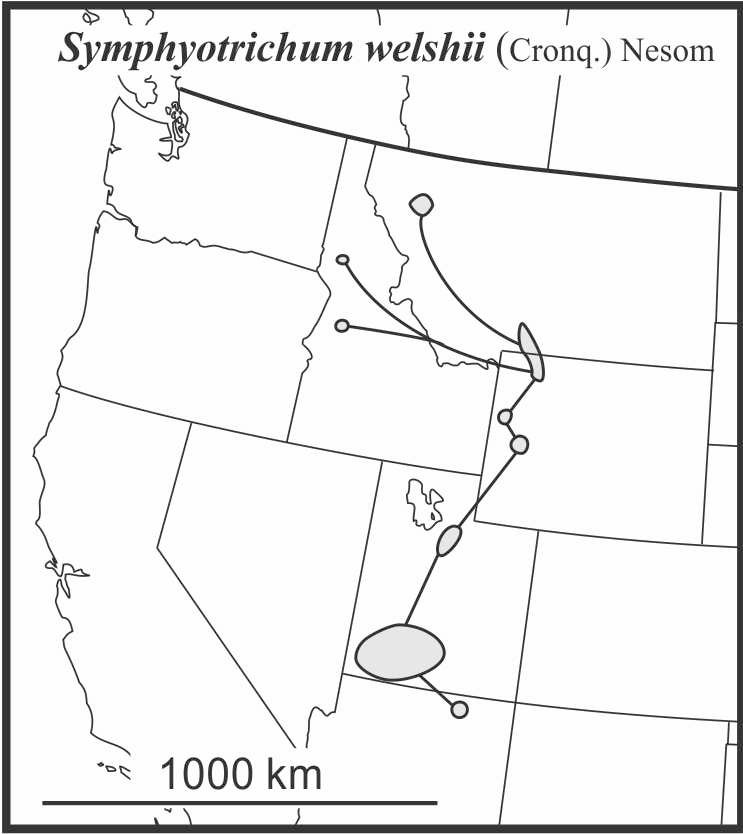 Symphylotrichum welshii range map JCS