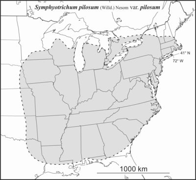 Symphyotrichum pilosum var pilosum range JCS