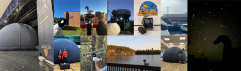 Collage of photos taken over the course of the Astro-Bubble tour