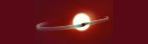 Artist's concept of hot Jupiter with helium tail
