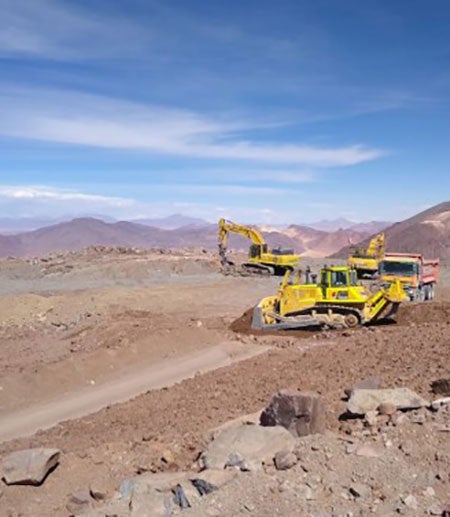 Bulldozers breaking ground in Chile