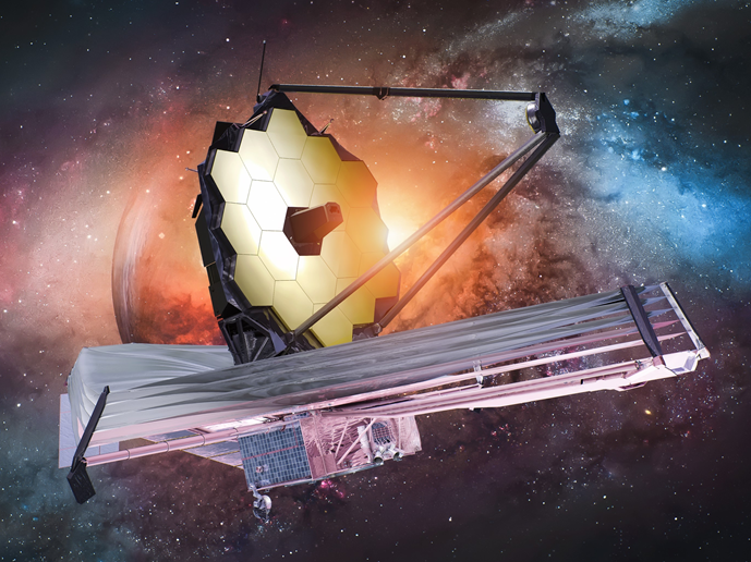 Artists impression of James Webb Space Telescope in space