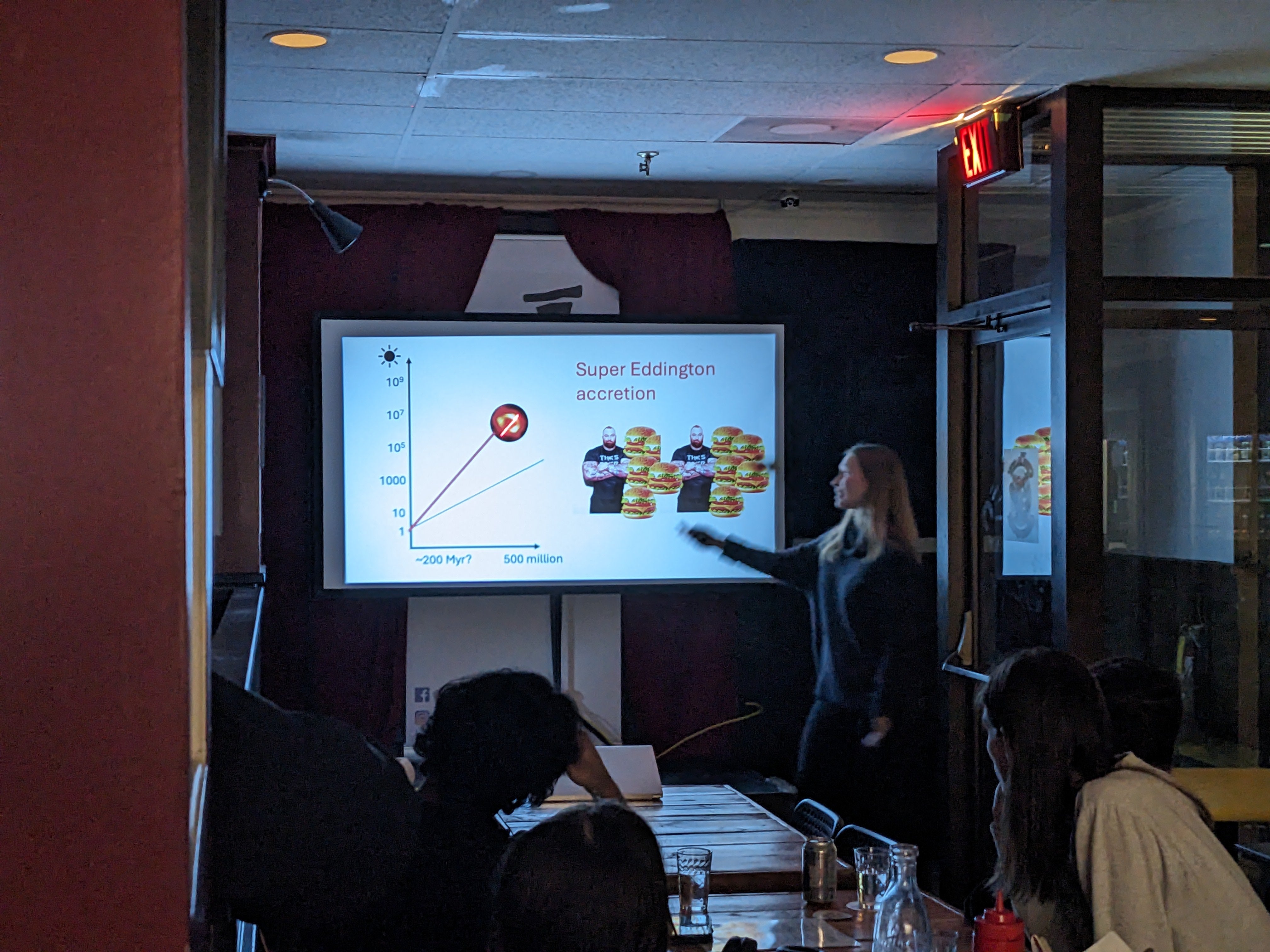 Liza Sazonova speaking at Astronomy on Tap