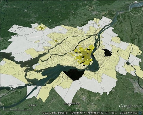Gordon Suburb Montreal google earth map image