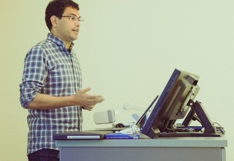Pablo Mendez giving a lecture.