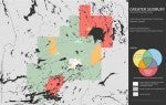 Sudbury's built form and commute map.