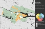 Saguenay's built form and commute map.