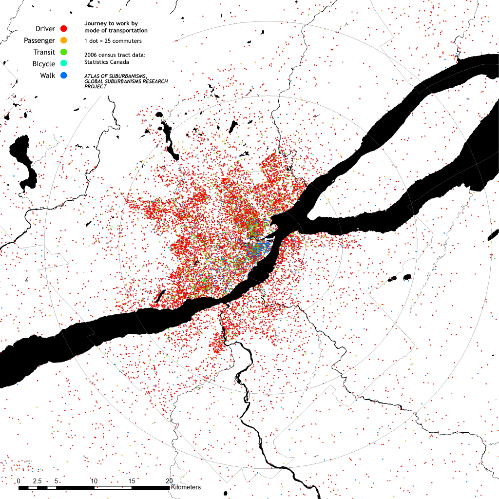 Québec City: Journey to work by mode of transportation