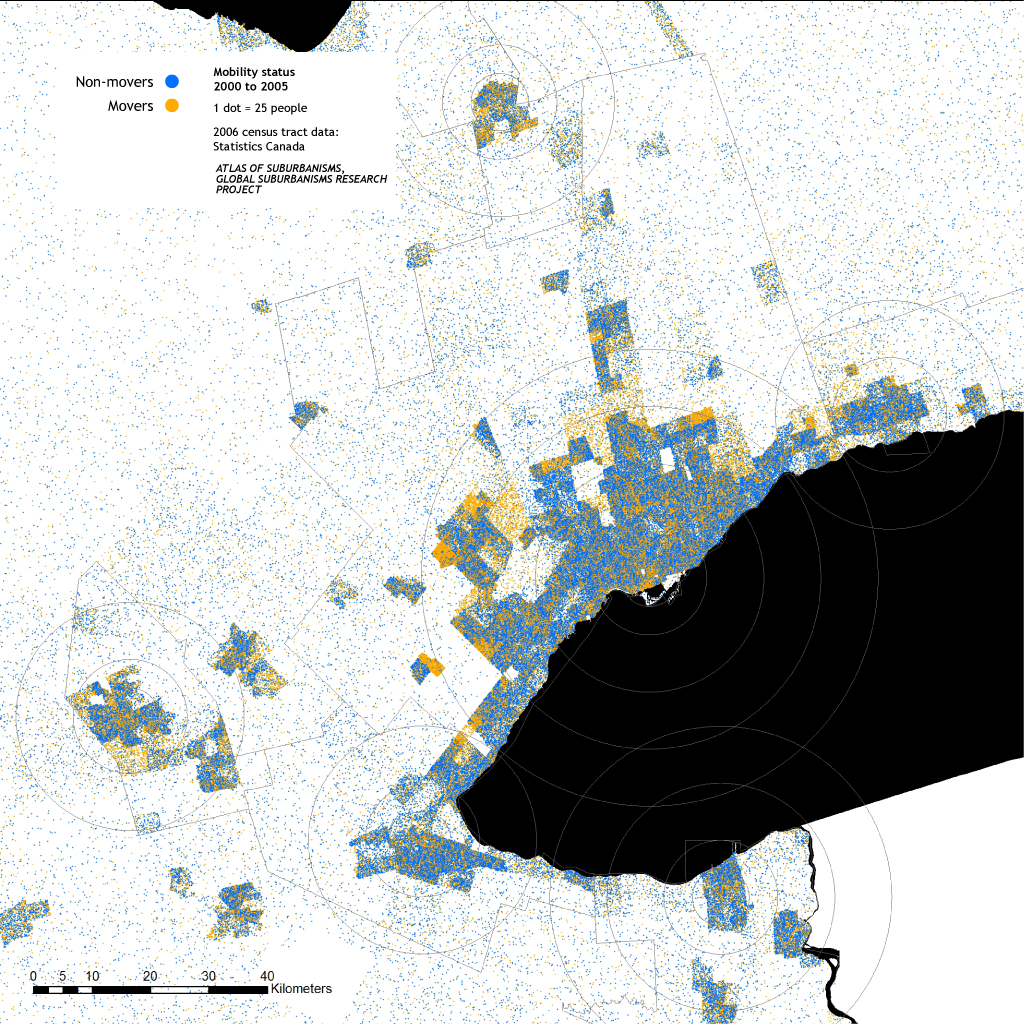Greater Toronto Area: Mobility status 2000 to 2005
