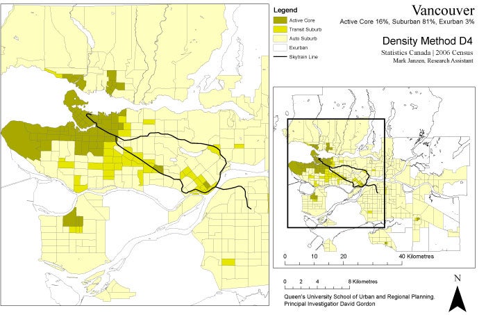 Suburban nature of Vancouver, using Gordon’s “Density” method.