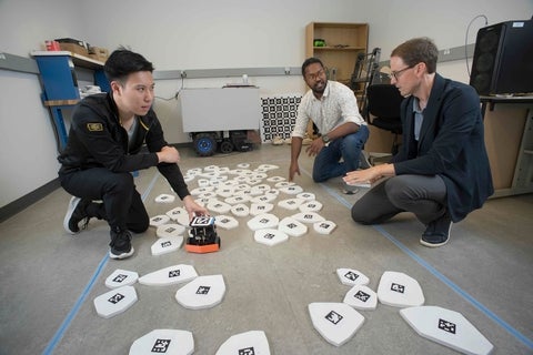 Non-prehensile manipulation with a wheeled mobile robot