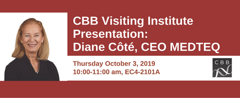Diane Cote picture with CBB Visiting Institute Presentation logo