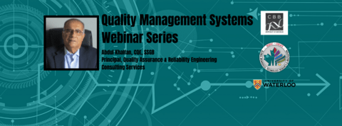 Quality Management Systems Webinar Series with picture of Abdul Khalfan