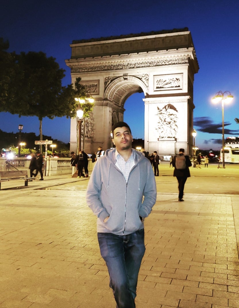 Ala Eldin at Arc deTriomphe in Paris, France