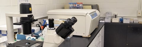 Centrifuge and microscopes - some of the facility equipment