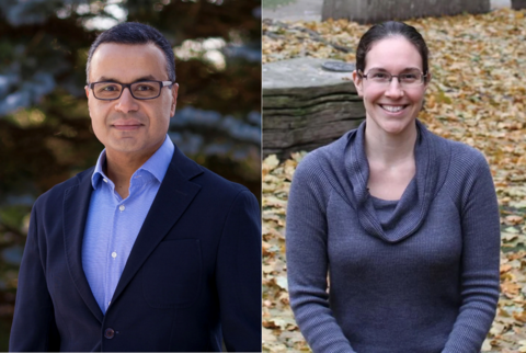 side by side head shots of Laura Hug and Ihab Ilyas