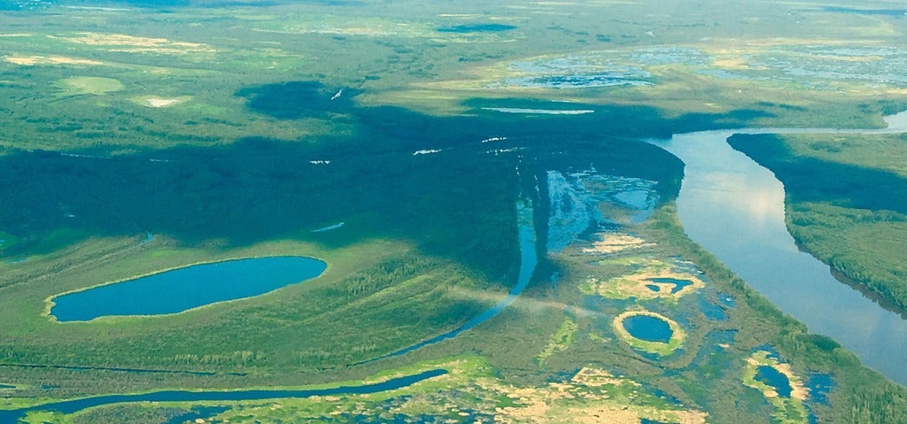 Athabasca Delta aerial view