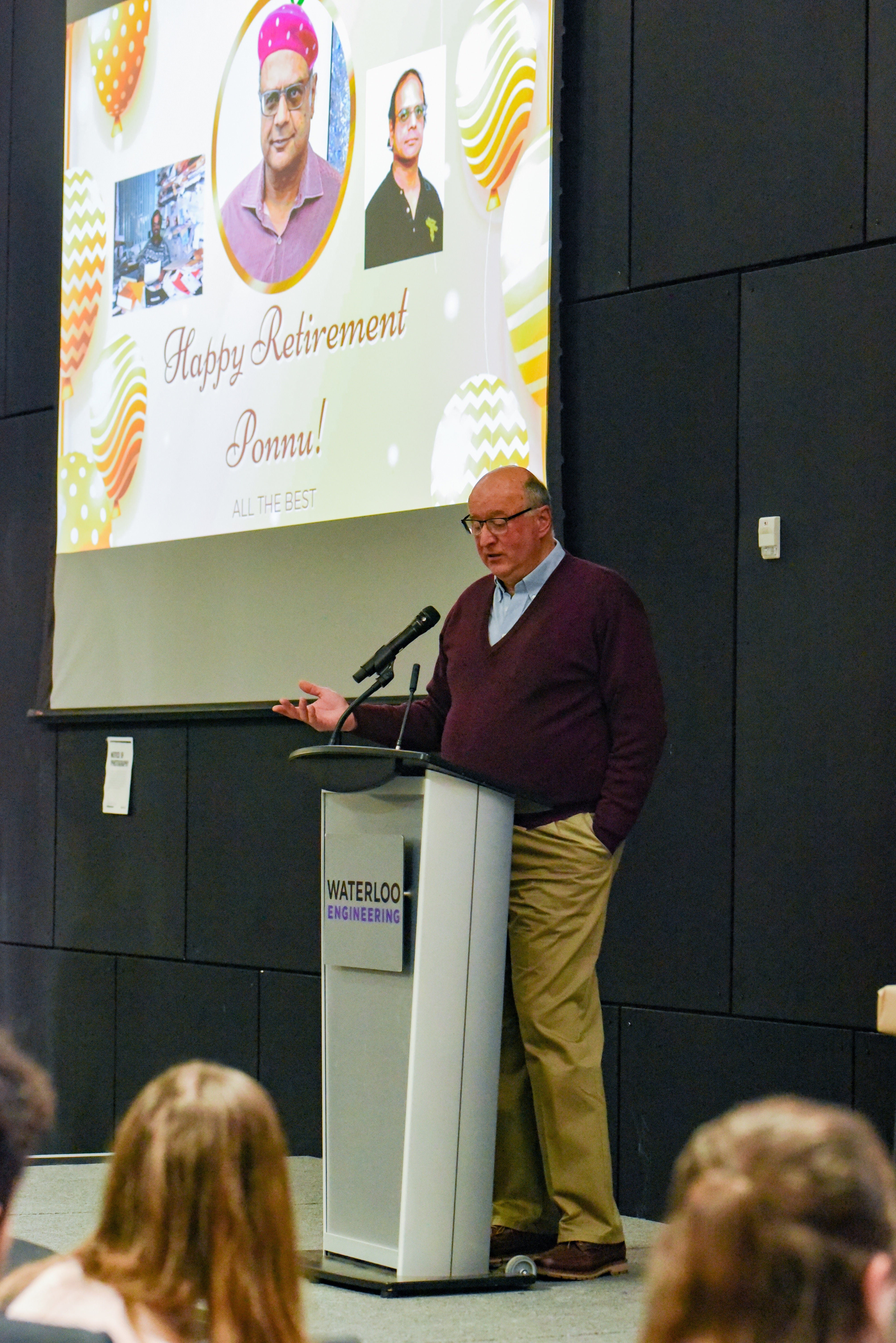 Dr. Glen Heppler speaking about his colleague and friend, Ponnu