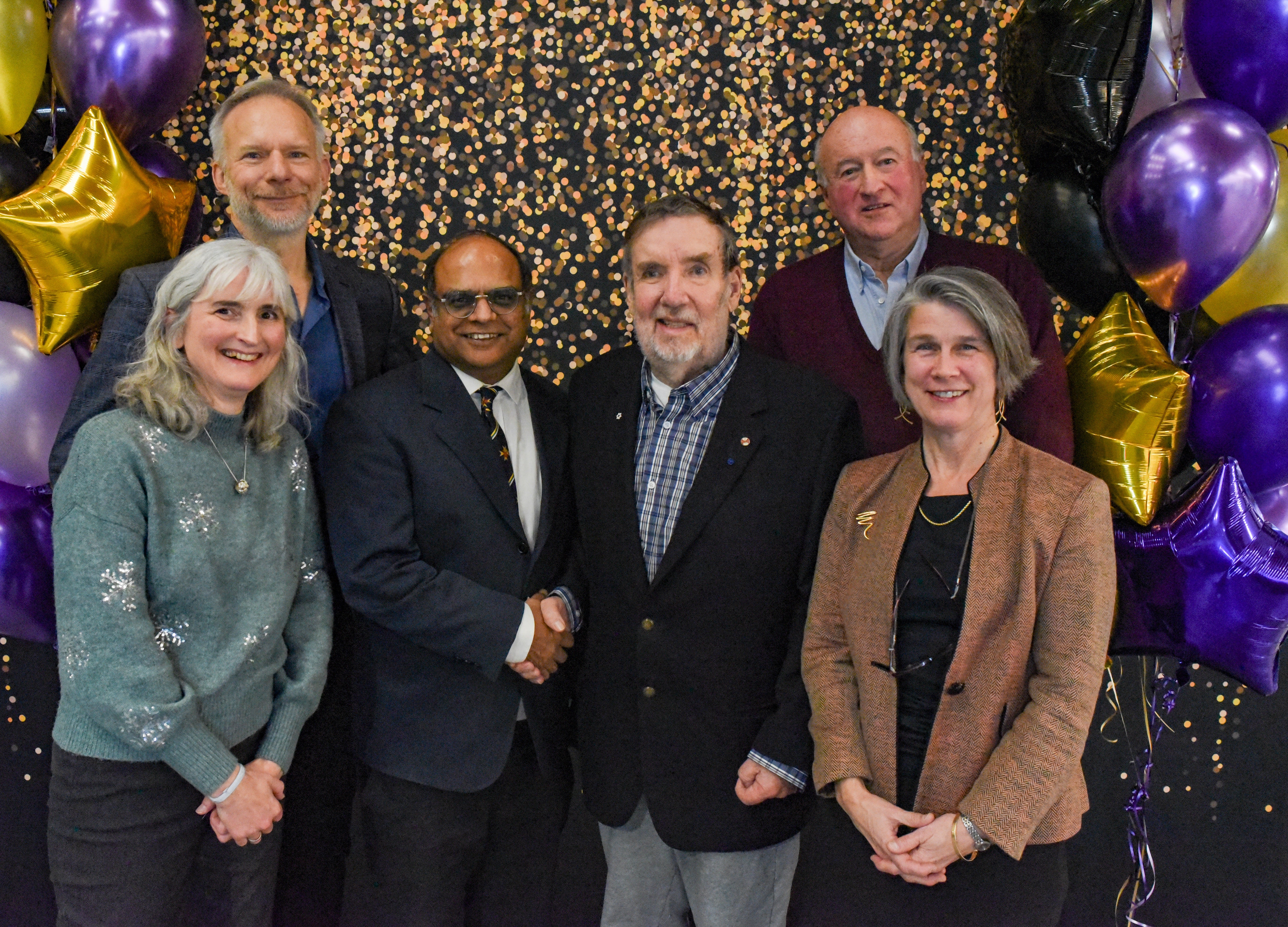 Left to right: Dr. Maud Gorbet, Dr. Paul Fieguth, Dr. Kumaraswamy Ponnambalam, Dr. Keith Hipel, Dr. Glenn Heppler, Dr. Lisa Aultman-Hall 